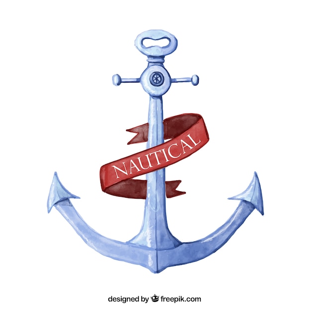 Free vector anchor background painted with watercolor
