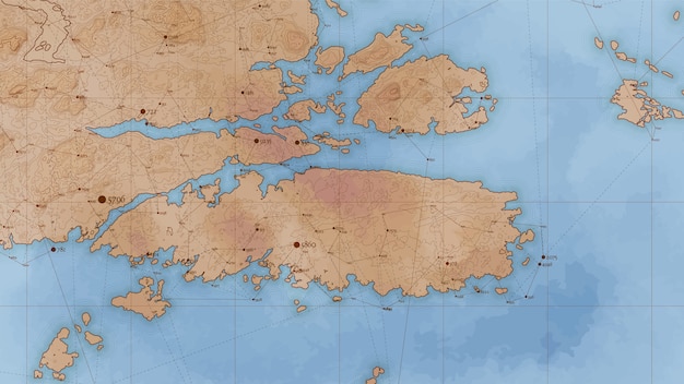 Бесплатное векторное изображение Древняя абстрактная карта рельефа земли с большими данными и связями.