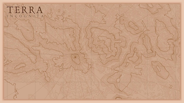 Древняя абстрактная земная рельефная старая карта создана концептуальная векторная карта высот фантастического ландшафта Premium векторы