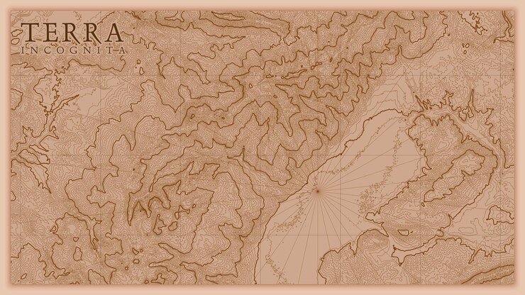 Free Vector ancient abstract earth relief old map