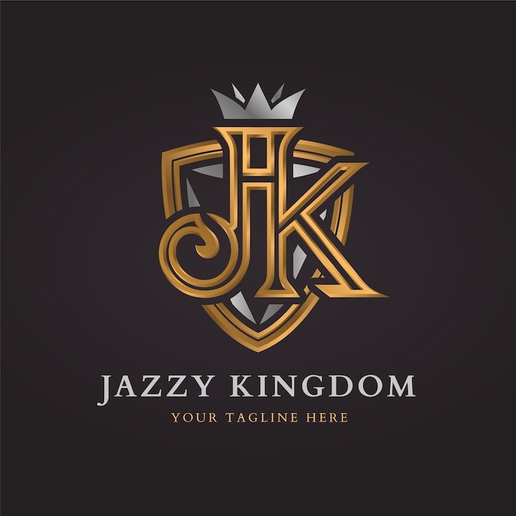 Free Vector ancient capital letter jk logo template