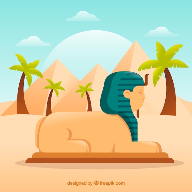 Free vector ancient egypt composition with flat design