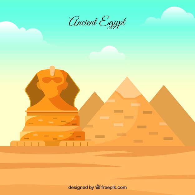 Free vector ancient egypt composition with flat design