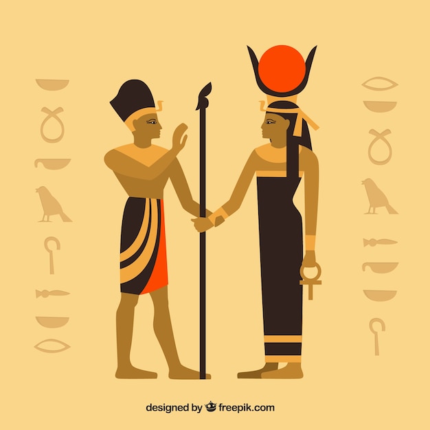 Free vector ancient egypt composition with flat design