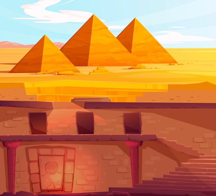 Free Vector ancient egypt pharaoh underground lost tomb