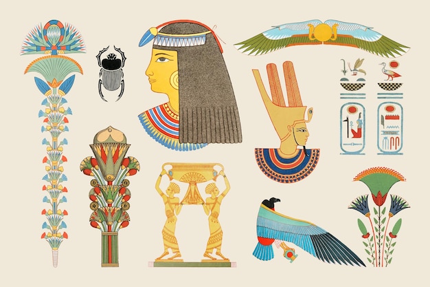 Ancient Egyptian ornamental illustrations