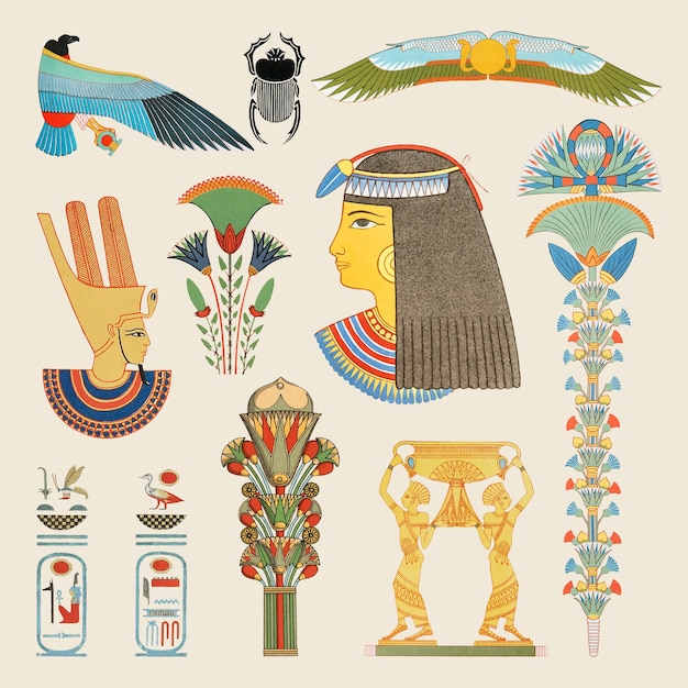 Ancient egyptian ornamental vector element illustration