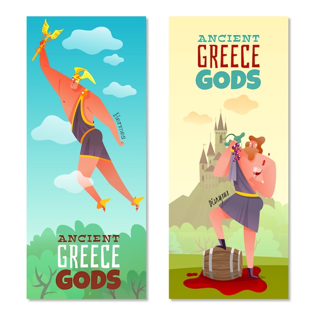 Free vector ancient greece gods banners