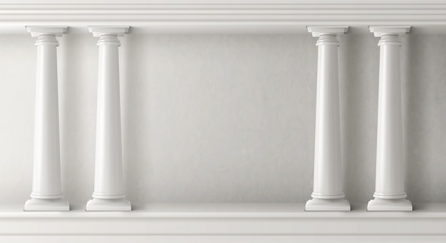 白い柱のある古代ギリシャ建築