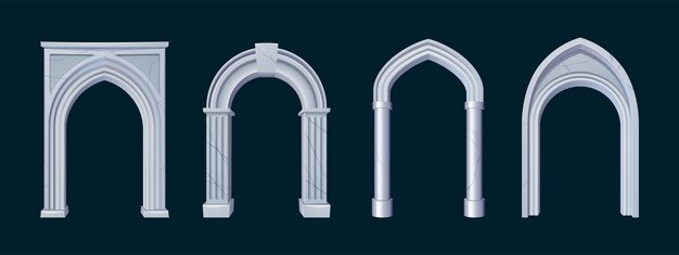 Ancient greek or roman arches from white marble