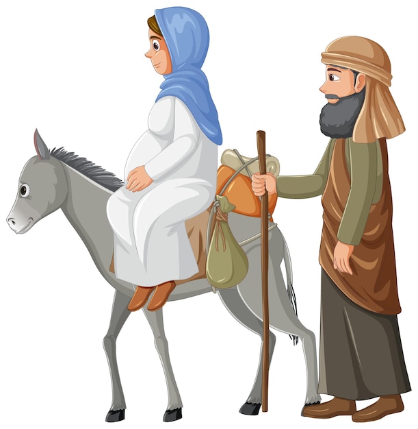 Free vector ancient israel nativity of jesus cartoon illustration