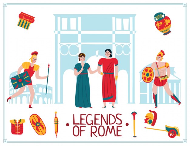 Ancient rome empire illustration