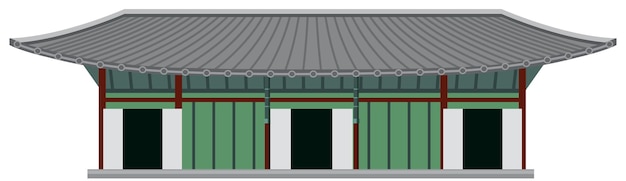 Vettore gratuito antico edificio coreano tradizionale