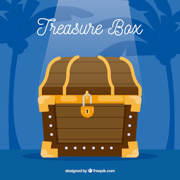 Free vector ancient treasure chest with flat design