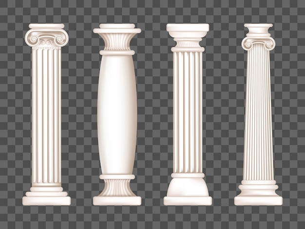 Free vector ancient white marble greek columns