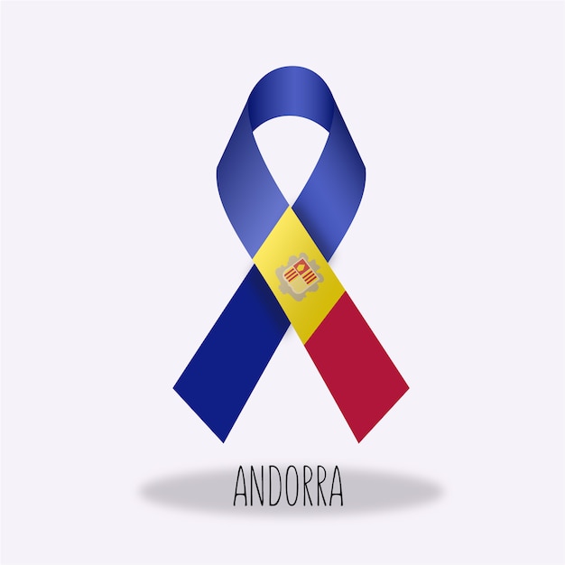 Free vector andorra flag ribbon design