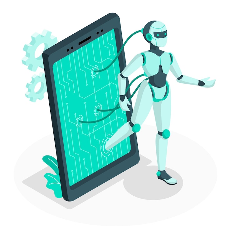 Free Vector android concept illustration