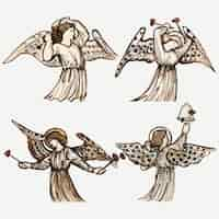 Free vector angel vector illustration, remixed from artworks by sir edward coley burne–jones