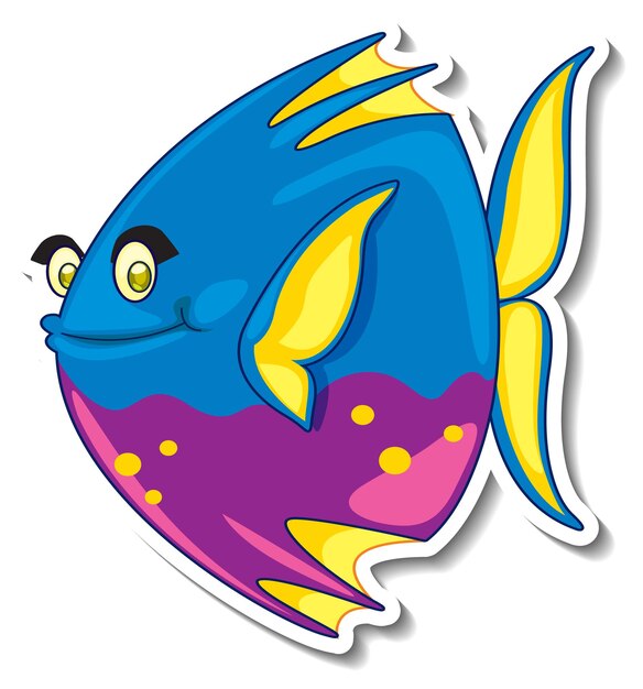 Наклейка из мультфильма `` рыба-ангел '' с морскими животными