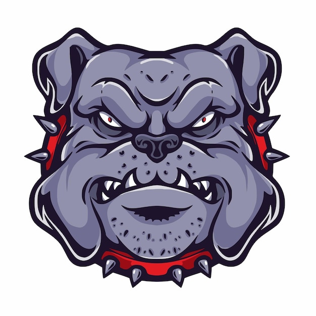 Anger bulldog head vector logo
