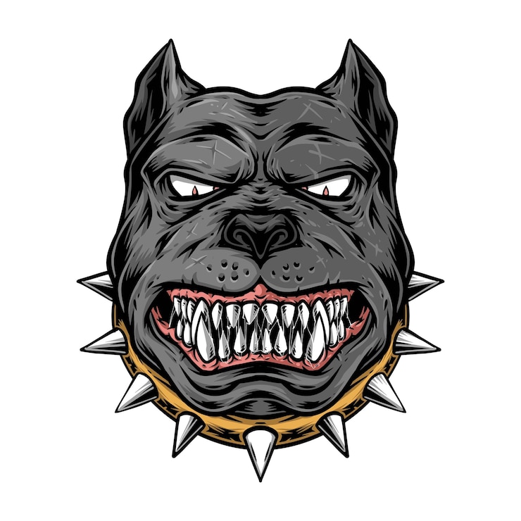 Free Vector anger dog head vector logo