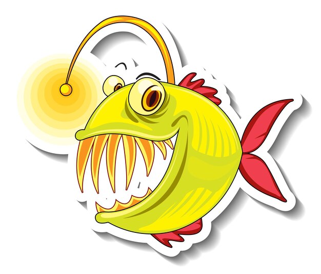 아귀 물고기 만화 스티커