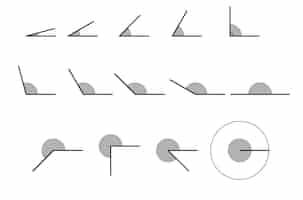 Free vector angles various. set of vector icons consisting of angles of different degrees.