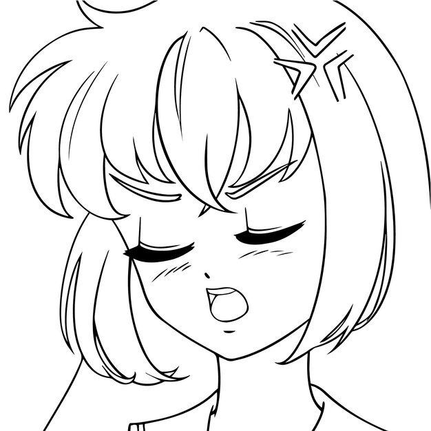 カラフルなフルボディのカップルかわいいアニメの女の子顔のウインクの表現と笑顔 プレミアムベクター