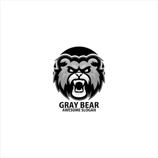 Бесплатное векторное изображение angry bear дизайн логотипа игровой киберспорт