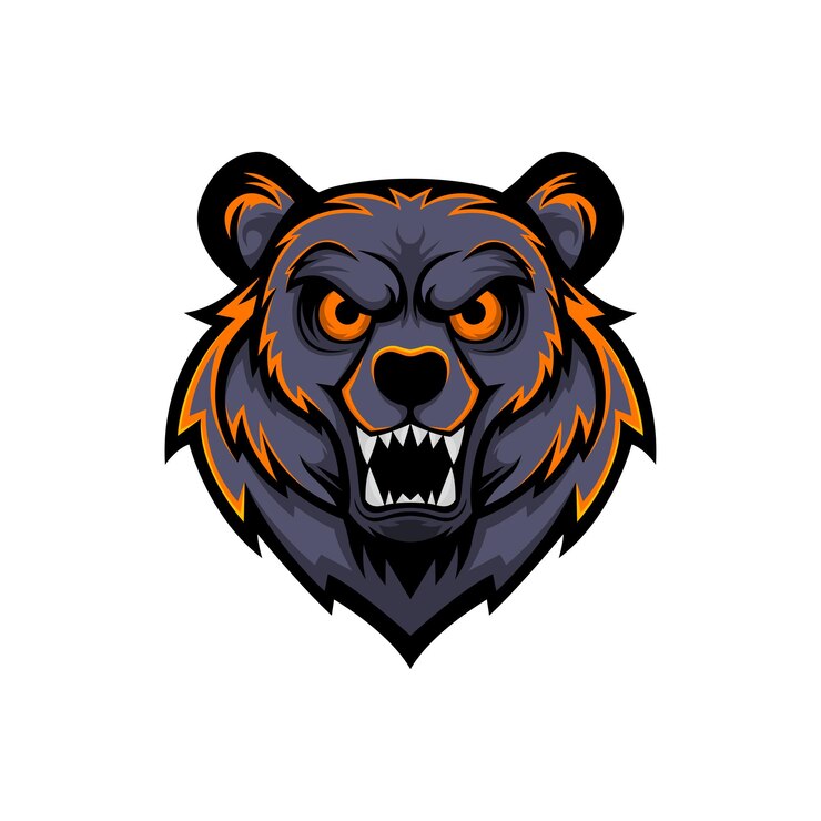 Free Vector angry bear logo e sport mascot
