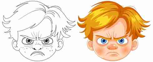 Free vector angry boy cartoon expression illustration