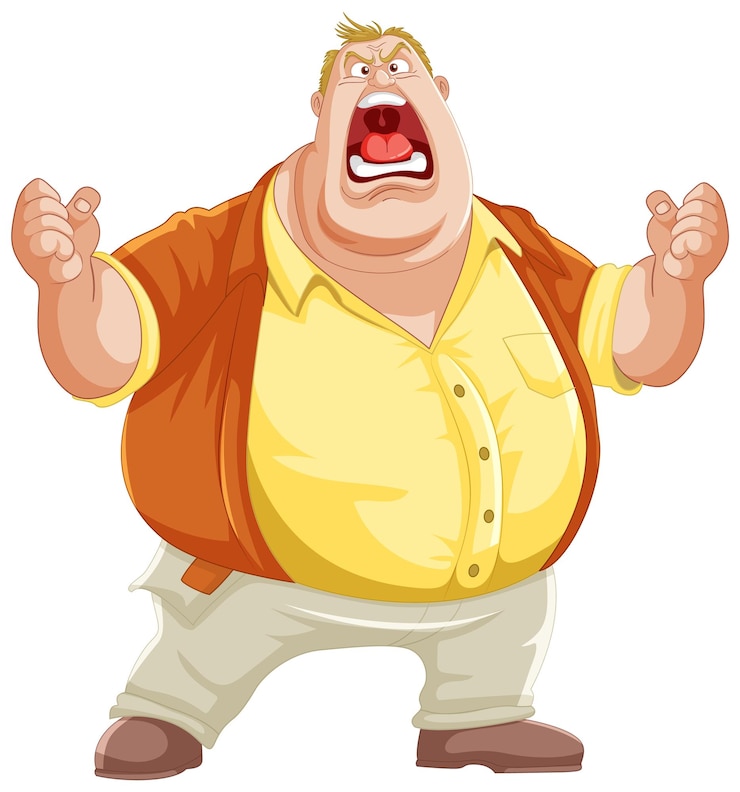 Free Vector angry cartoon man gesturing wildly