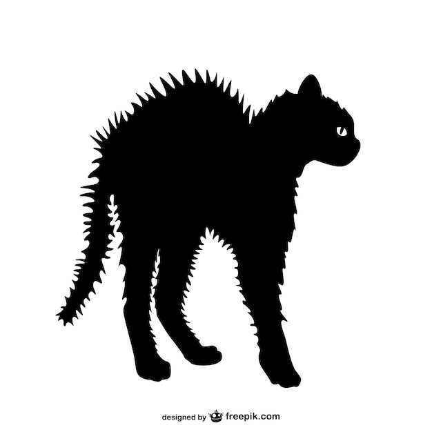 Angry cat silhouette