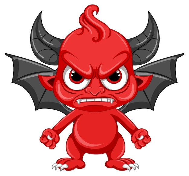 Angry devil cartoon character