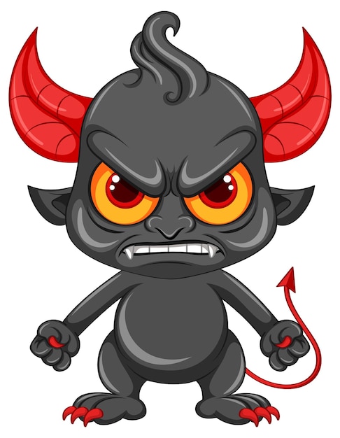 Free vector angry devil cartoon character