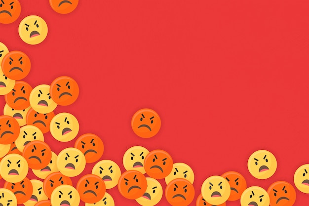 Free vector angry emoji framed background