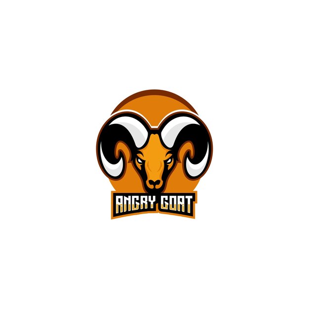Angry goat head logo design mascot
