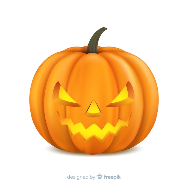 Angry isolated halloween pumpkin