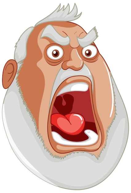 Free vector angry man cartoon expression