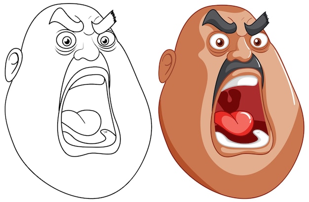 Free vector angry man expression vector illustration