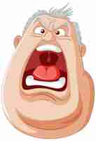 Free vector angry man yelling cartoon illustration