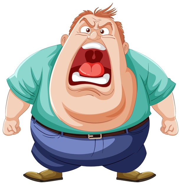 Free vector angry man yelling cartoon illustration