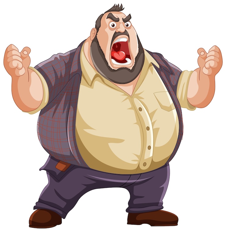 मुफ़्त वेक्टर angry man yelling vector illustration