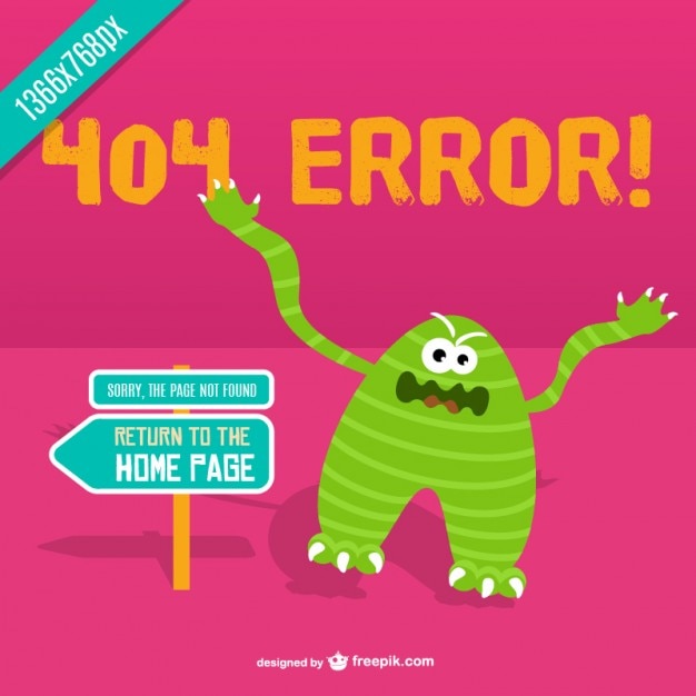 Free Vector angry monster 404 error background