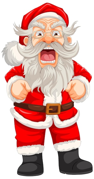 Free vector angry old man in santa claus outfit