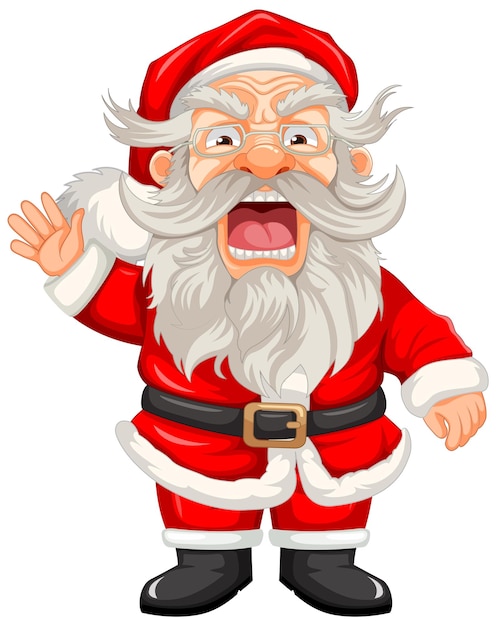 Free vector angry old man in santa claus outfit