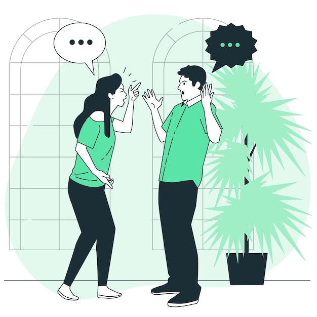Free vector angry people arguing concept illustration