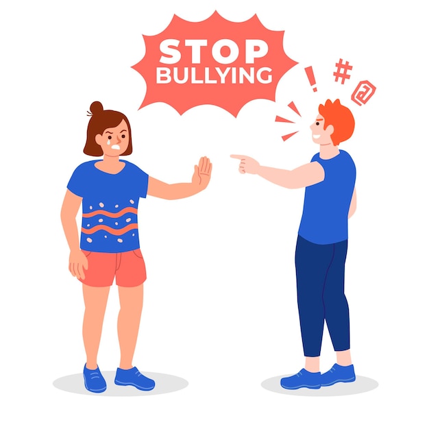 Free vector angry people bullying illustrated