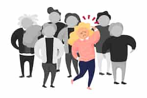 Free vector angry person in crowd illustration