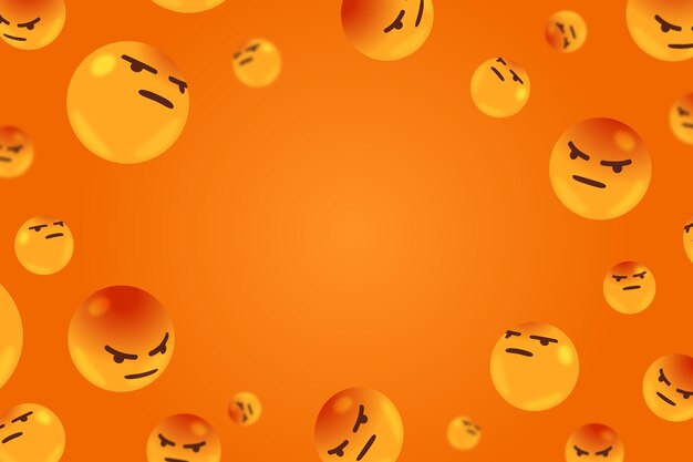 Angry reactions with empty space background